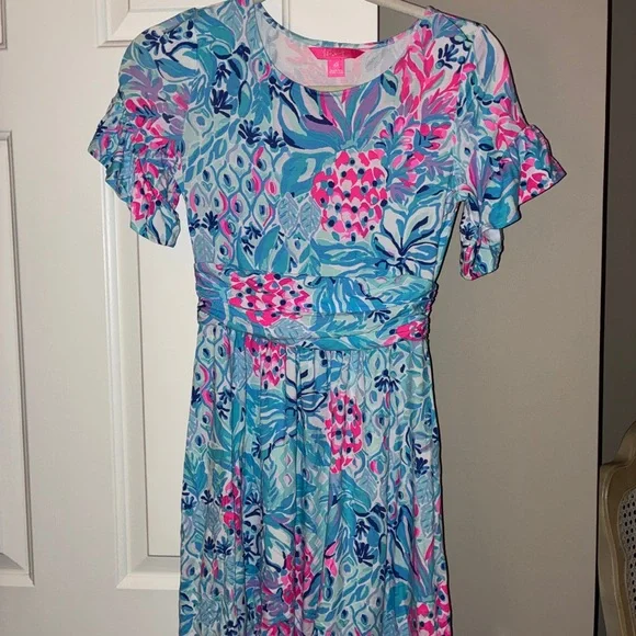 Lilly Pulitzer flare ruffle sleeve dress Sz. XS - Picture 7 of 8